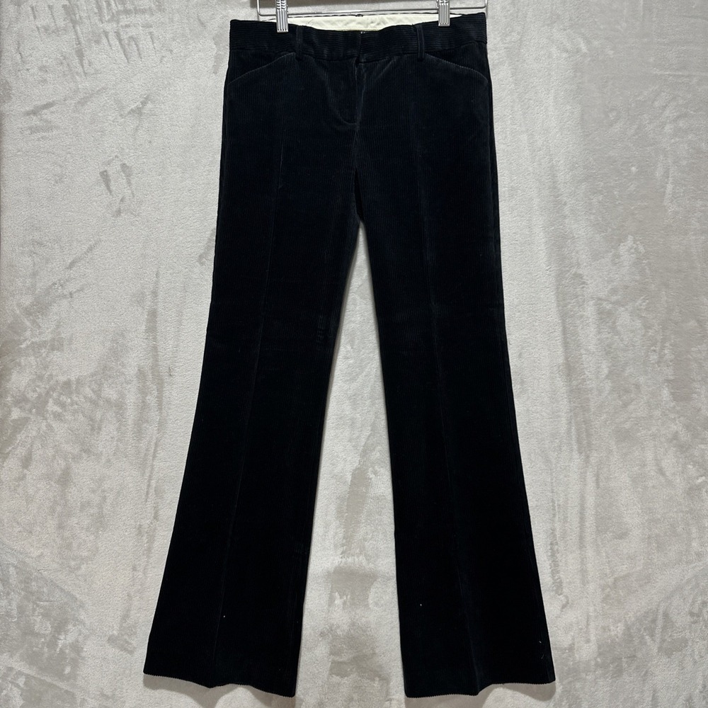 Theory Corduroy Pants Women's Size 30 Black Cotton Stretch Low Rise Bootcut